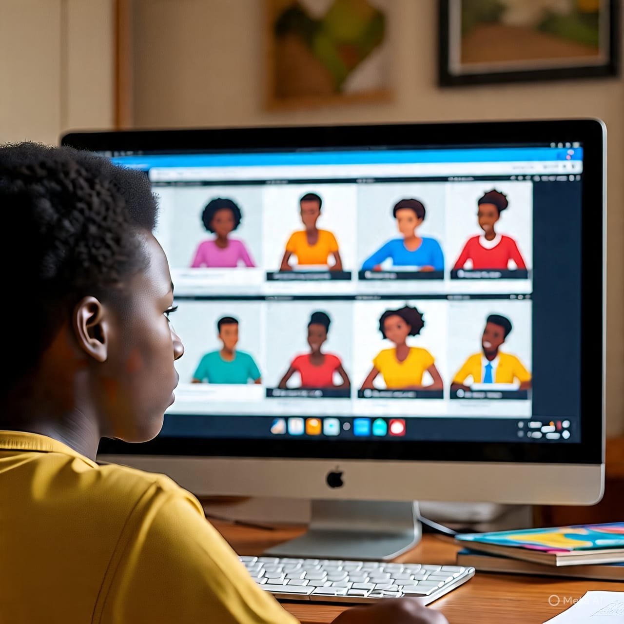 Child learning online at home
